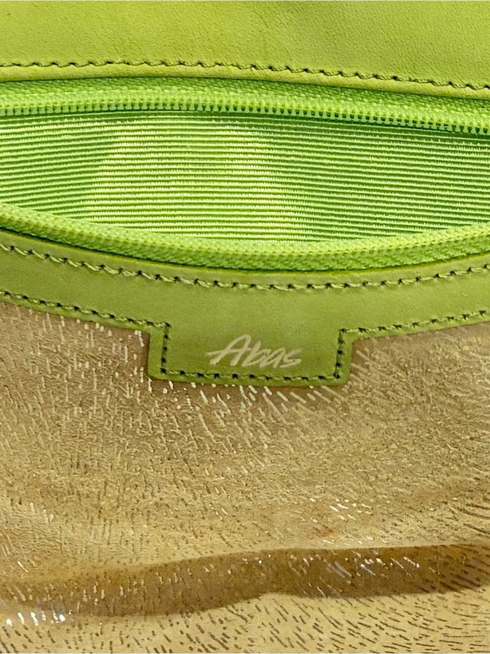Abas REAL Genuine Python Leather Envelope Clutch Bag Chartreuse Lime Green